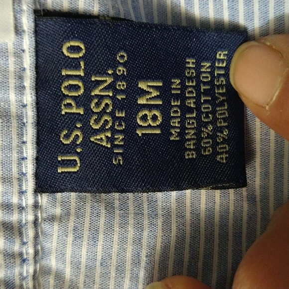 6/$15 Size 18M US Polo Assn. Baby boys Striped button-down shirt - Picture 10 of 11